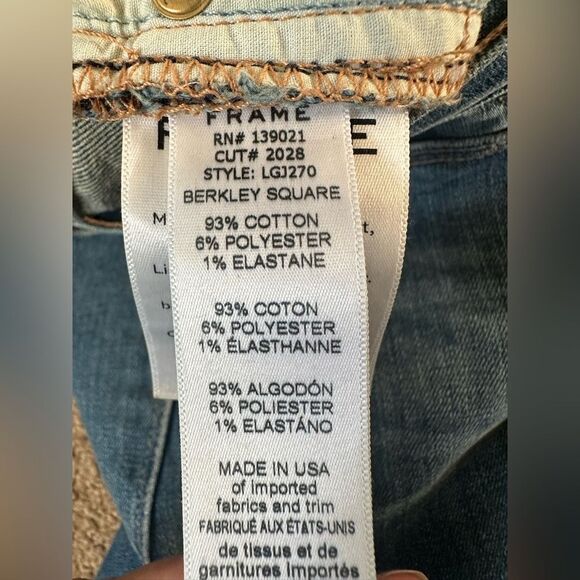 FRAME Le Garcon Denim Jeans Berkley Square Size 24 - Picture 11 of 11